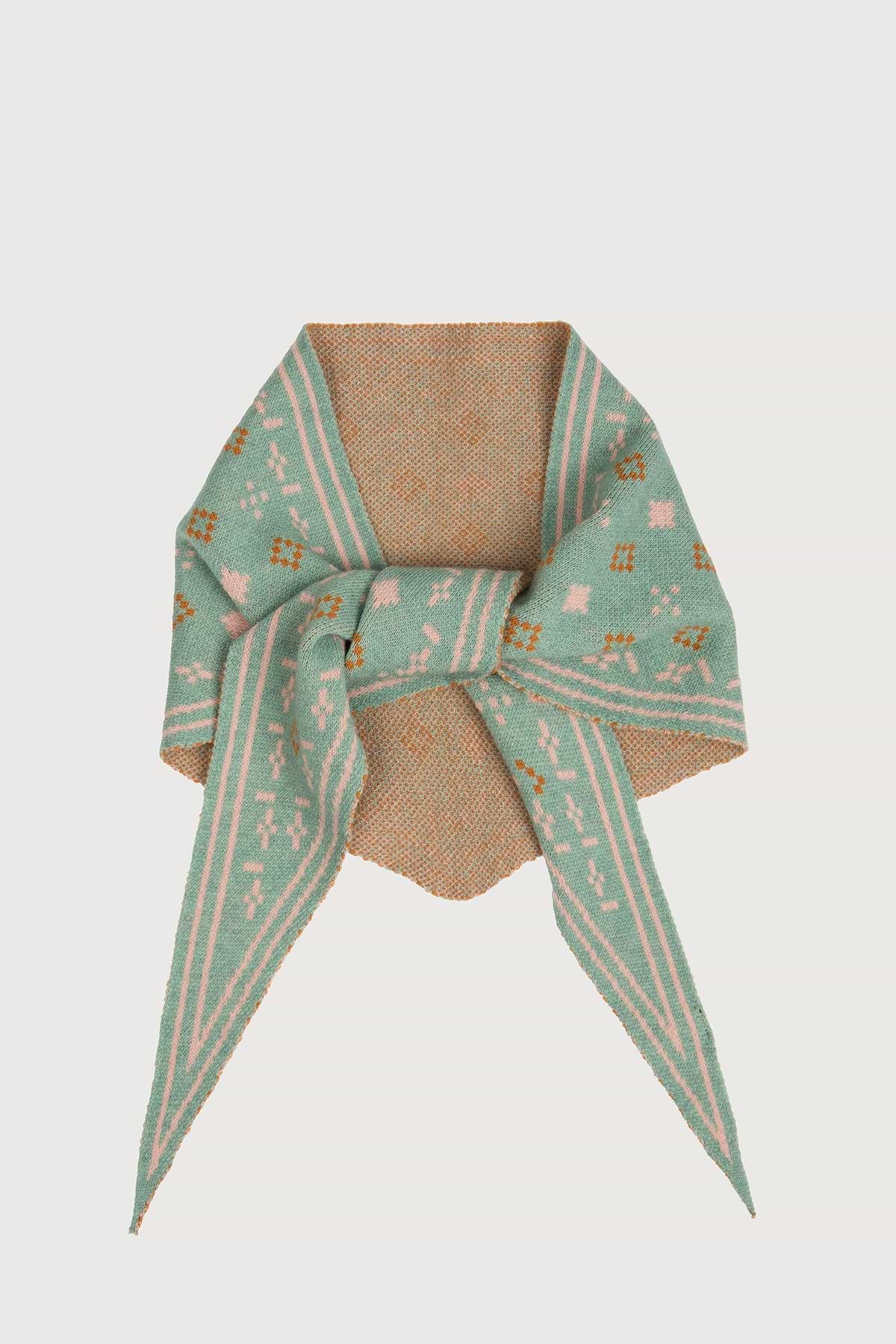 Foulard Knit Triangle Scarf - Light Blue