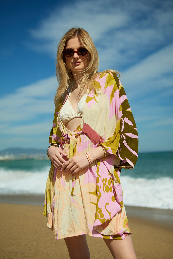 Multicolor Floral Short Kaftan