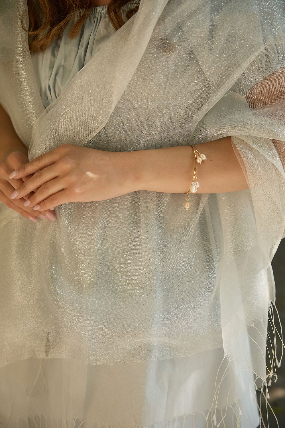 Freshwater Pearl Charm Bracelet - Pearl