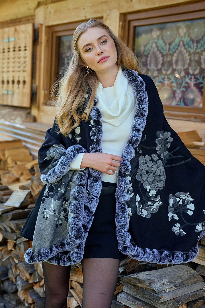 Blooming Faux Fur Scarf