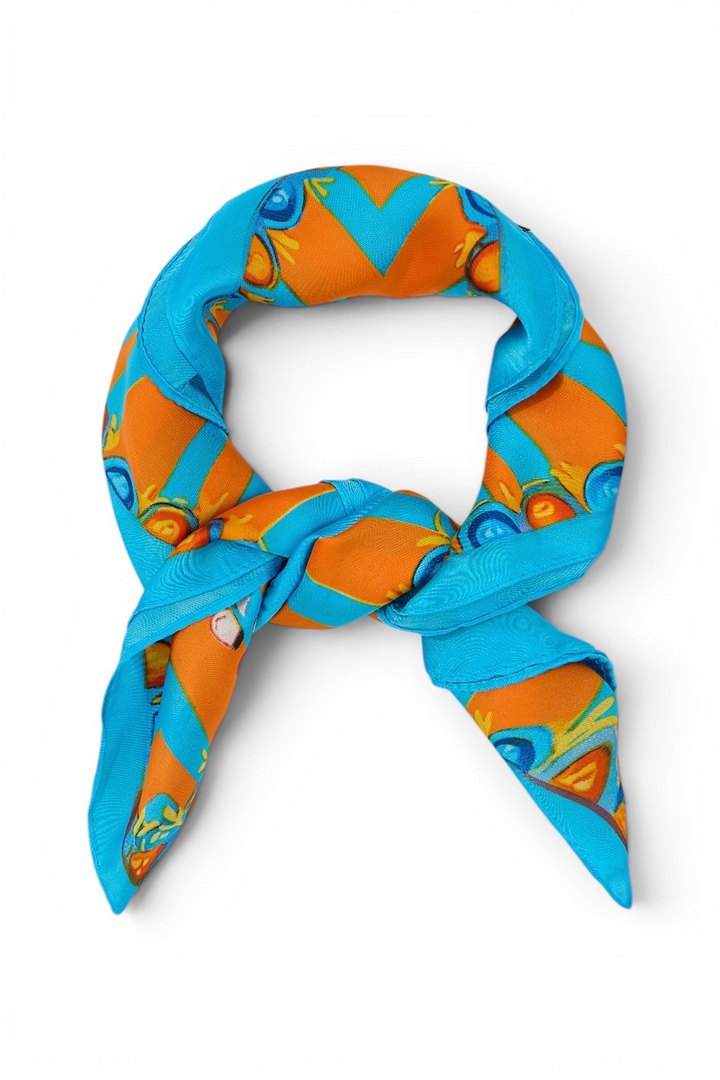 Lemon Motif Satin Bandana