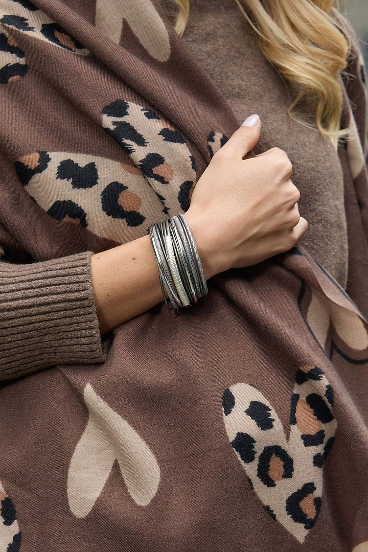 Multi Strand Shimmer Leather Bracelet