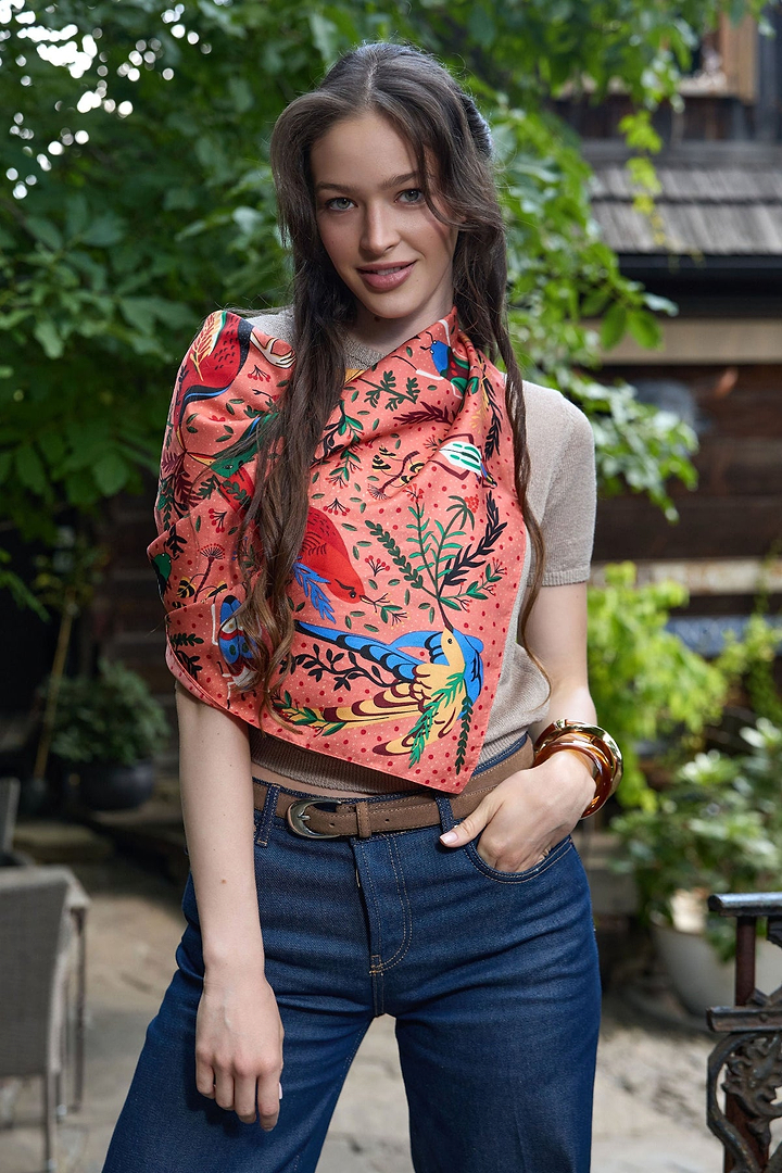 Aviary Botanical Oversized Bandana - Orange Multi