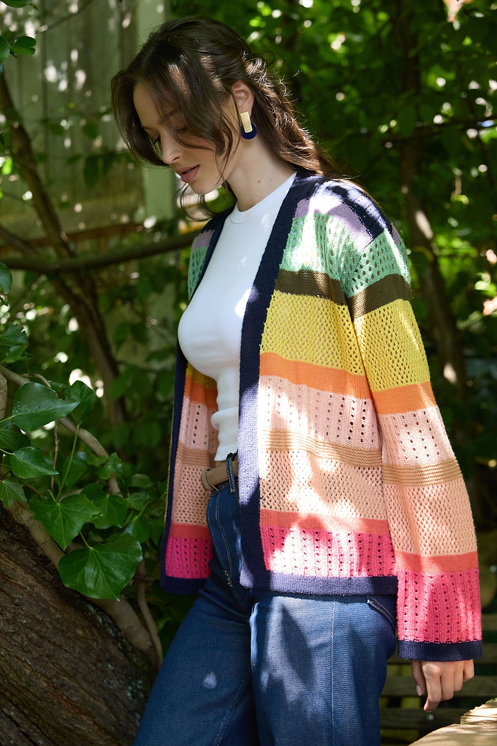 Rainbow Crochet Cardigan - Multi