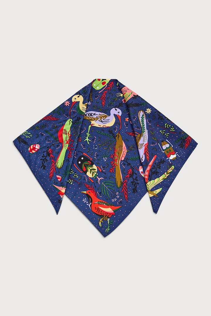 Aviary Botanical Oversized Bandana - Navy