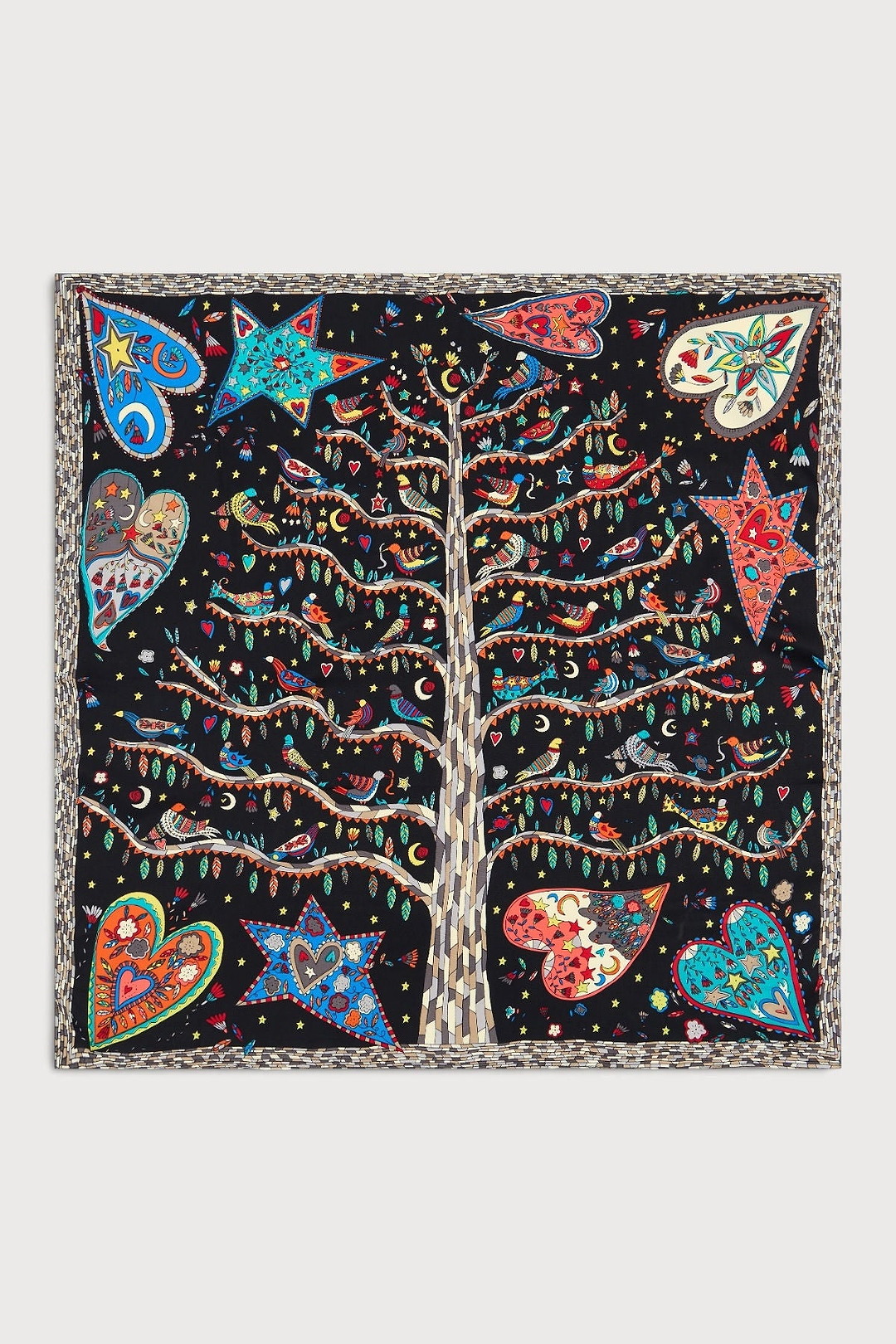 Mixed Print Oversized Bandana - Black Multi