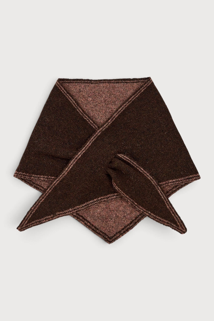Triangle Pull-Through Scarf - Brown