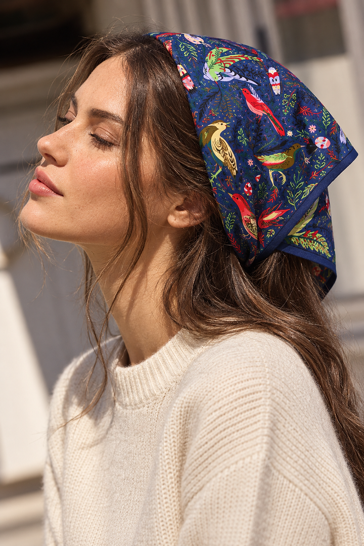 Aviary Botanical Oversized Bandana - Navy
