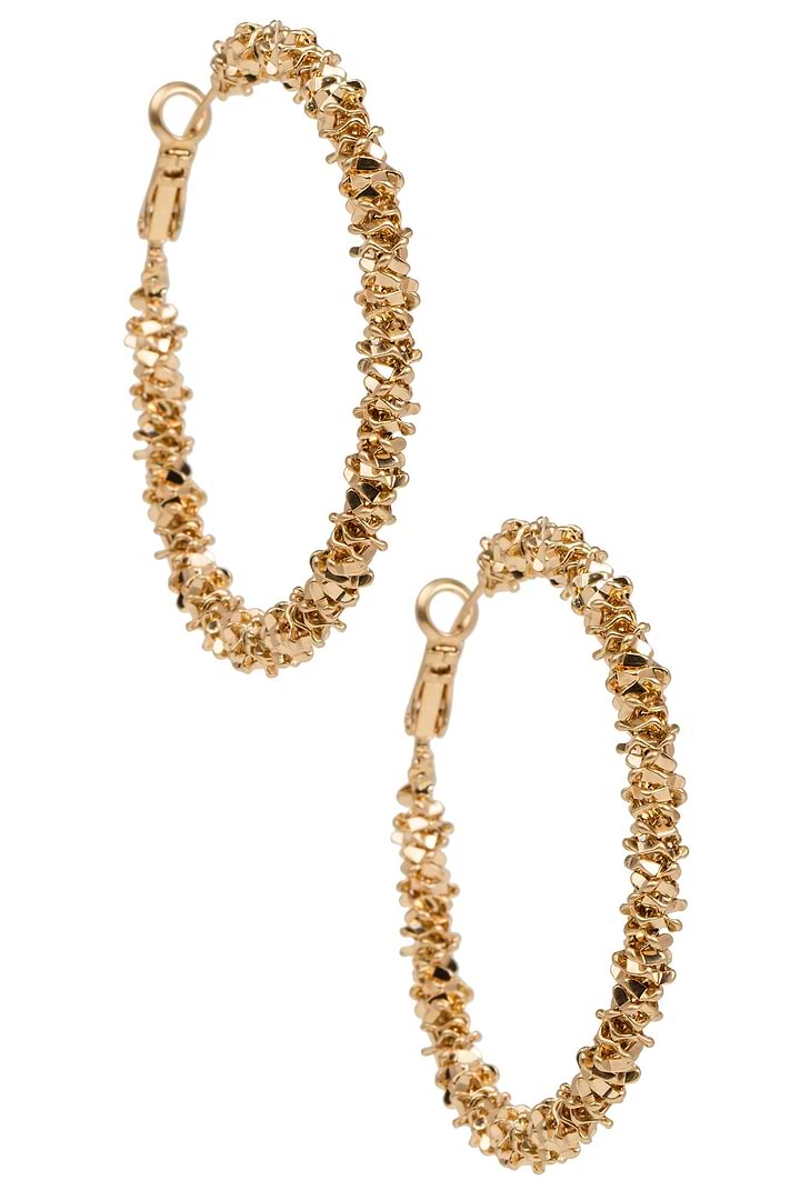 Gold Textured Hoop Earrings
