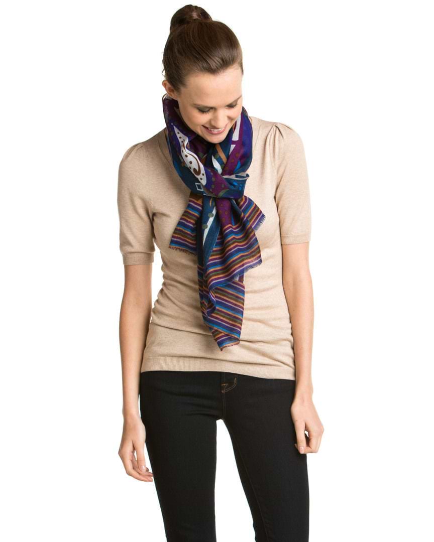 Boho Paisley Print Scarf - Teal