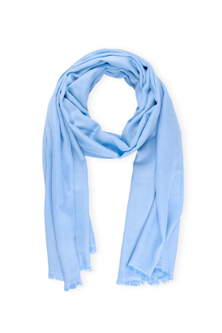Cashmere Silk Scarf - SAACHI - Light Sky Blue - Scarf