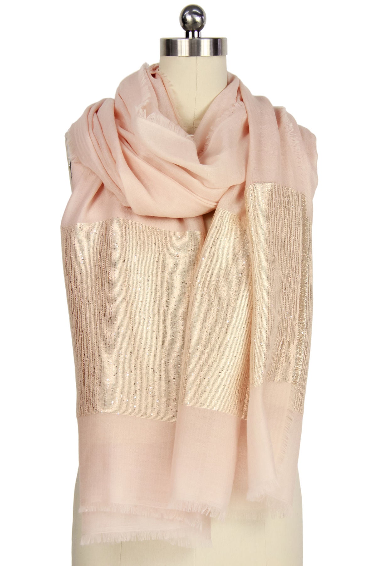 Embellished Cashmere Wrap - Misty Rose