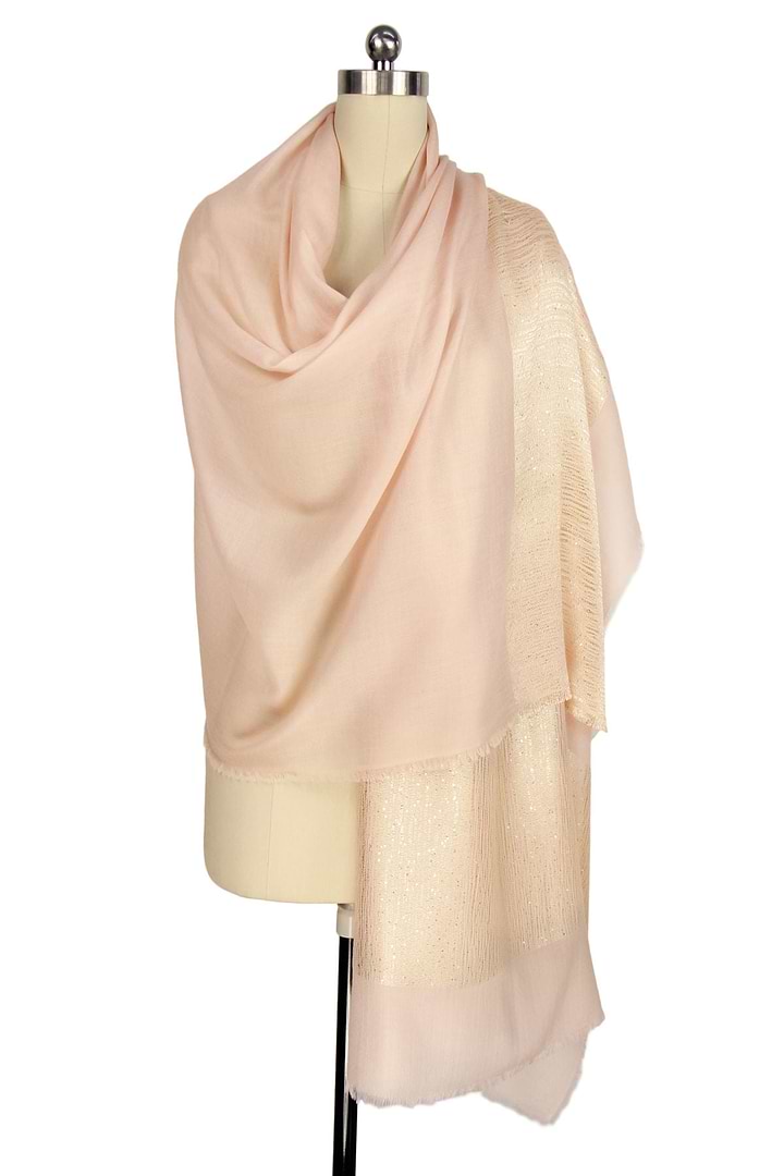 Embellished Cashmere Wrap - Misty Rose