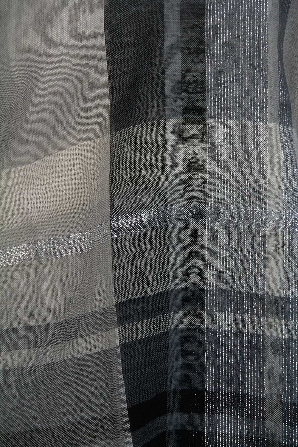 Metallic Multi Stripe Scarf - Light Gray