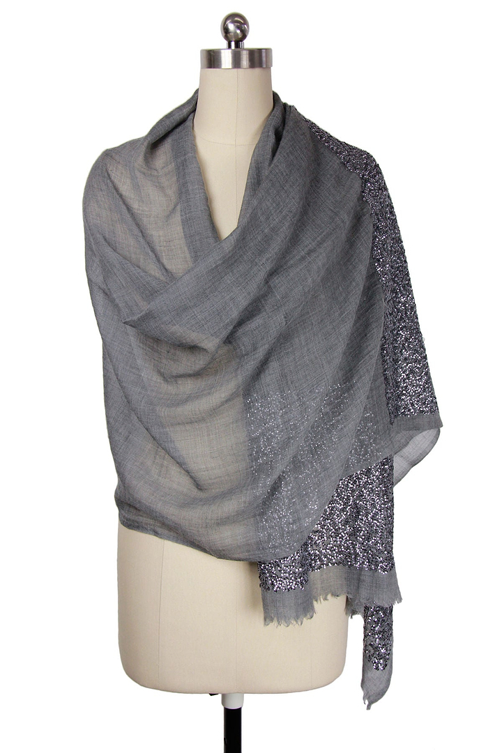 Wool Sparkle Scarf - Gray