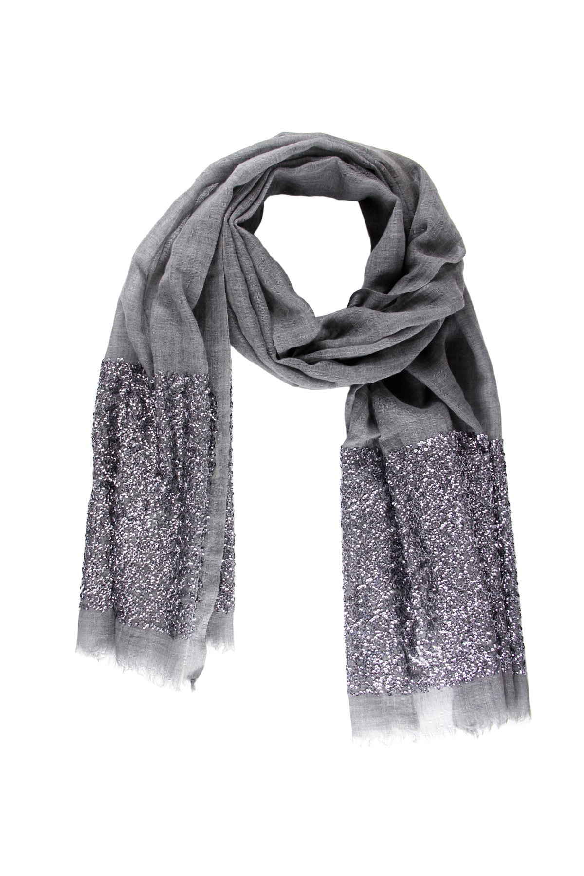 Wool Sparkle Scarf - Gray