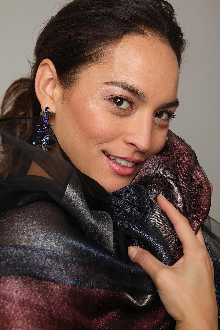 Silk Glitter Ombre Scarf - Black