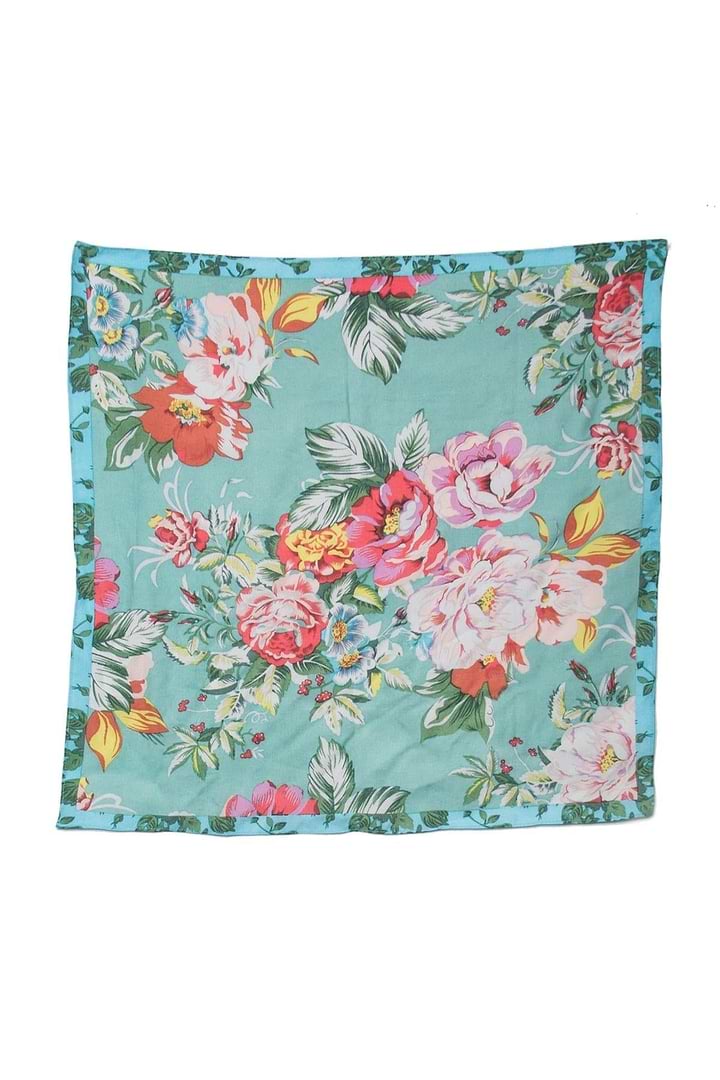 Multi Patterned Floral Bandana - Turquoise