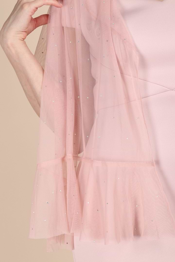 Glamazon Sheer Crystal Scarf Pink