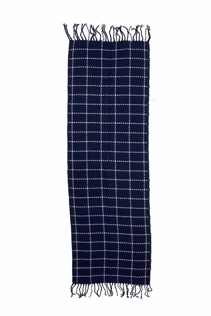 Stitched Plaid Scarf - Midnight Blue