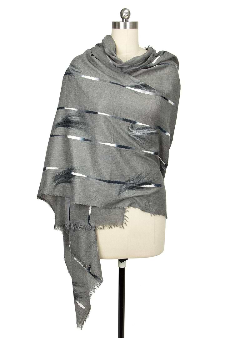 Lahar Metallic Line Scarf - Grey