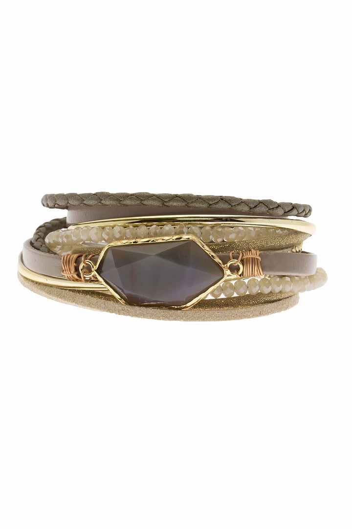 Endless Dream Double Wrap Bracelet - Dim Gray