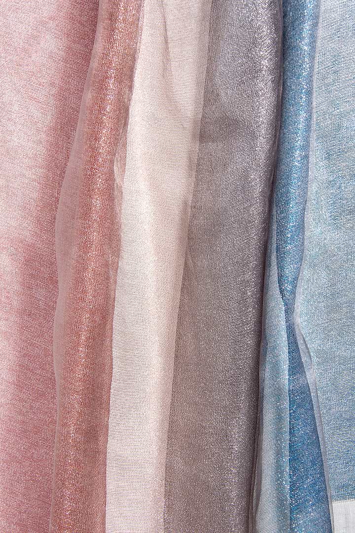 Silk Glitter Ombre Scarf - Blue