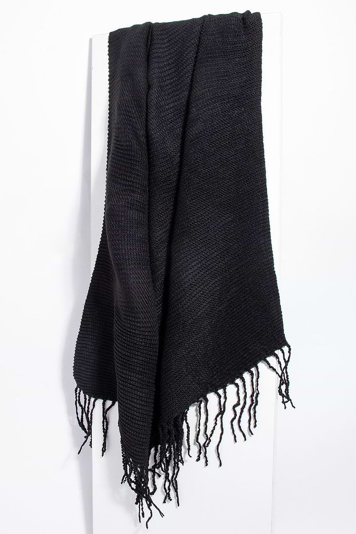 Bias Solid Scarf - Black