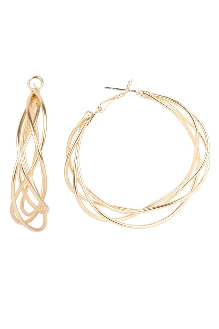 Multi Surface Hoop Earring - Gold