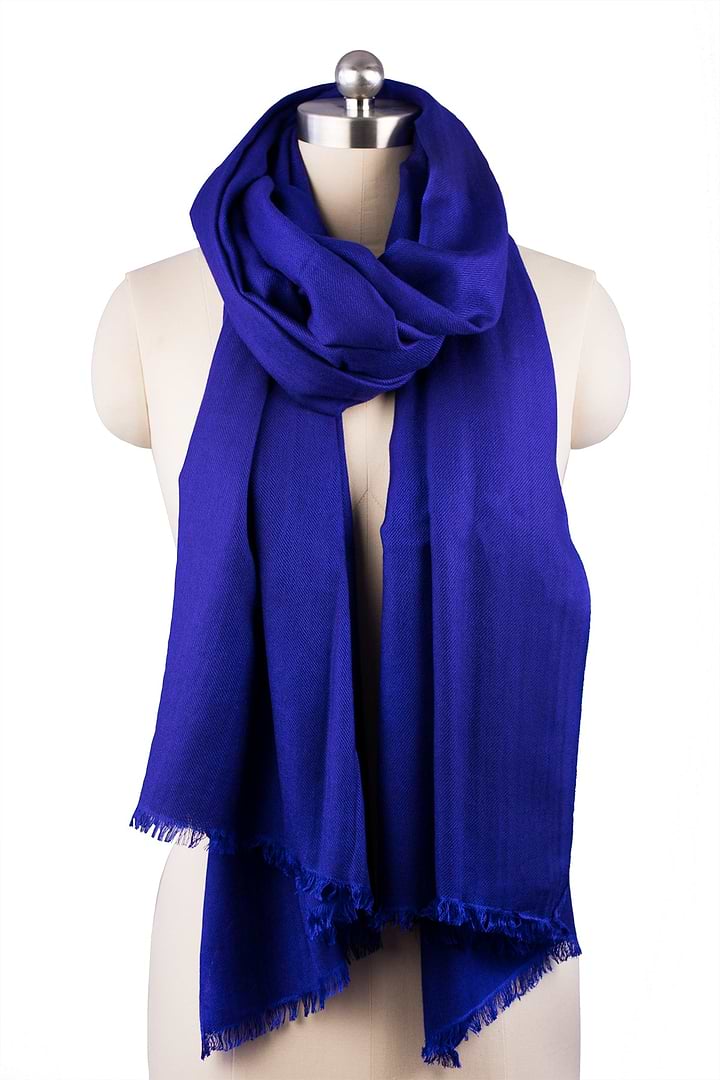 Cashmere Silk Scarf - SAACHI - Midnight Blue - Scarf