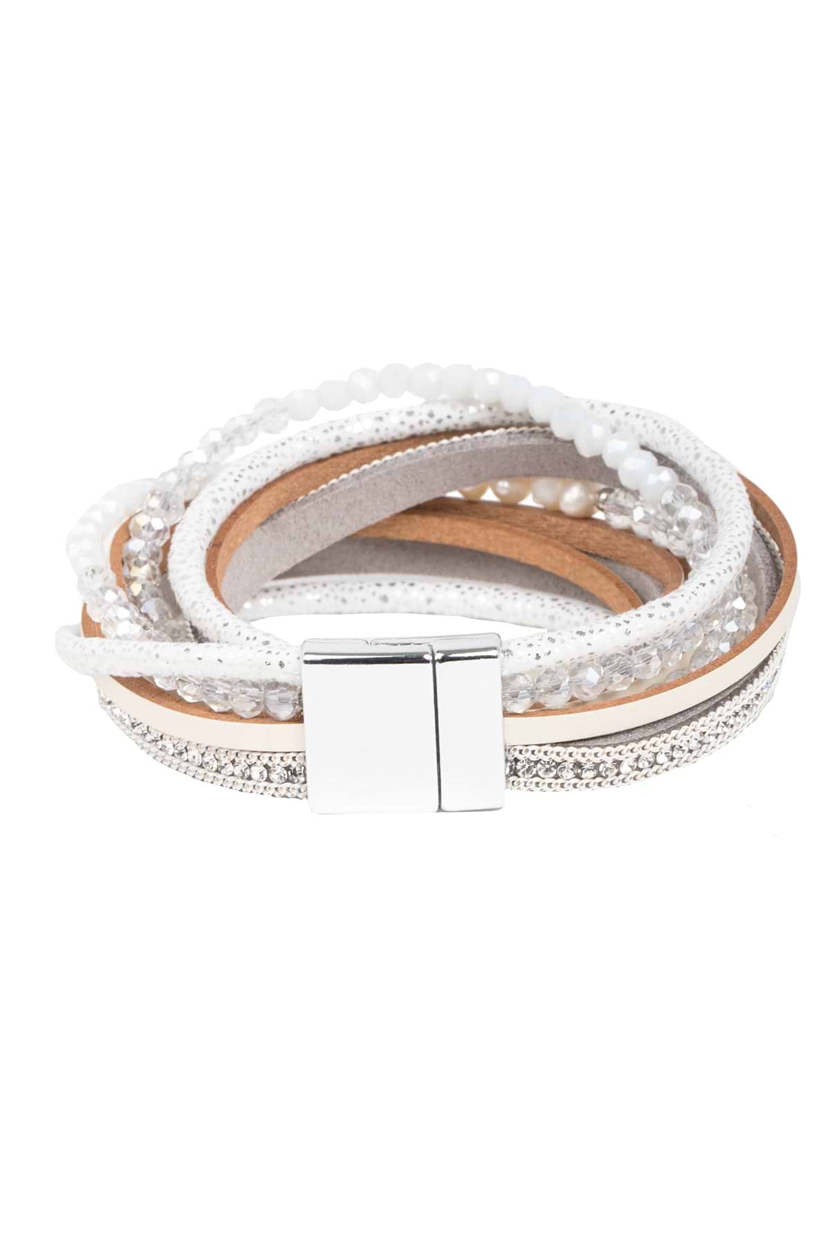 Serilda Leather Bracelet - White
