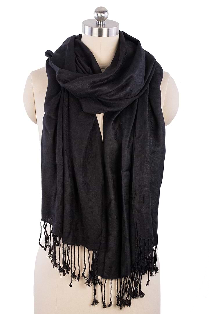 Bias Solid Scarf - Black