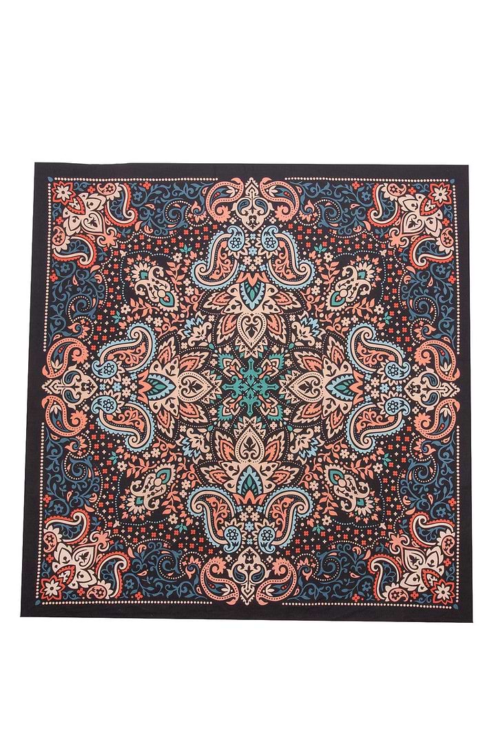 Oversized Cotton Bandana Black
