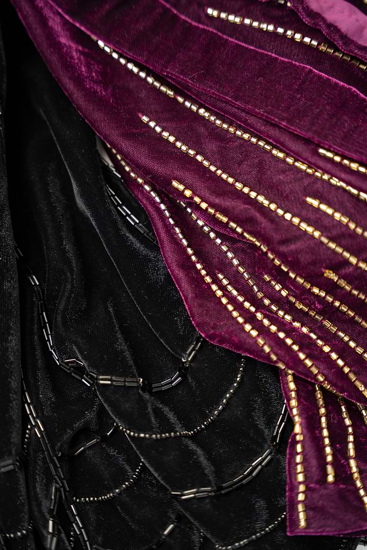 Velvet Crush Embellished Capelet - Plum