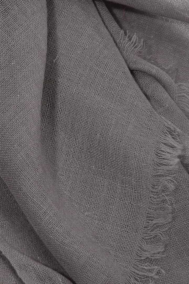 Woolen Fringe Scarf - Dark Gray
