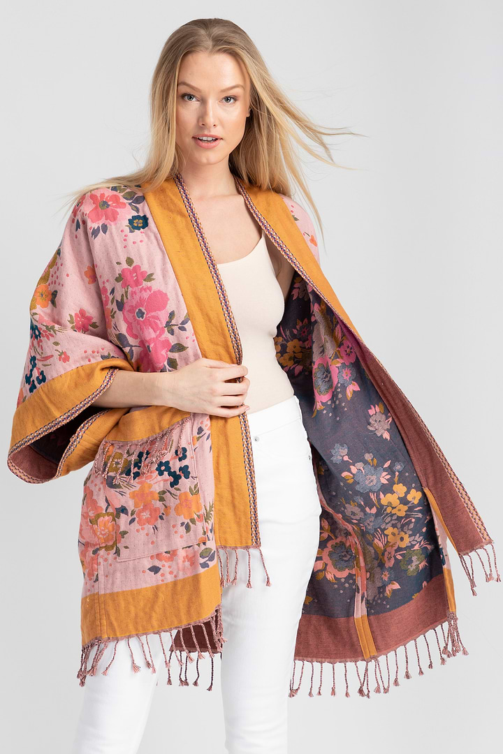 KIRKVILLE FLORAL KIMONO - Pink