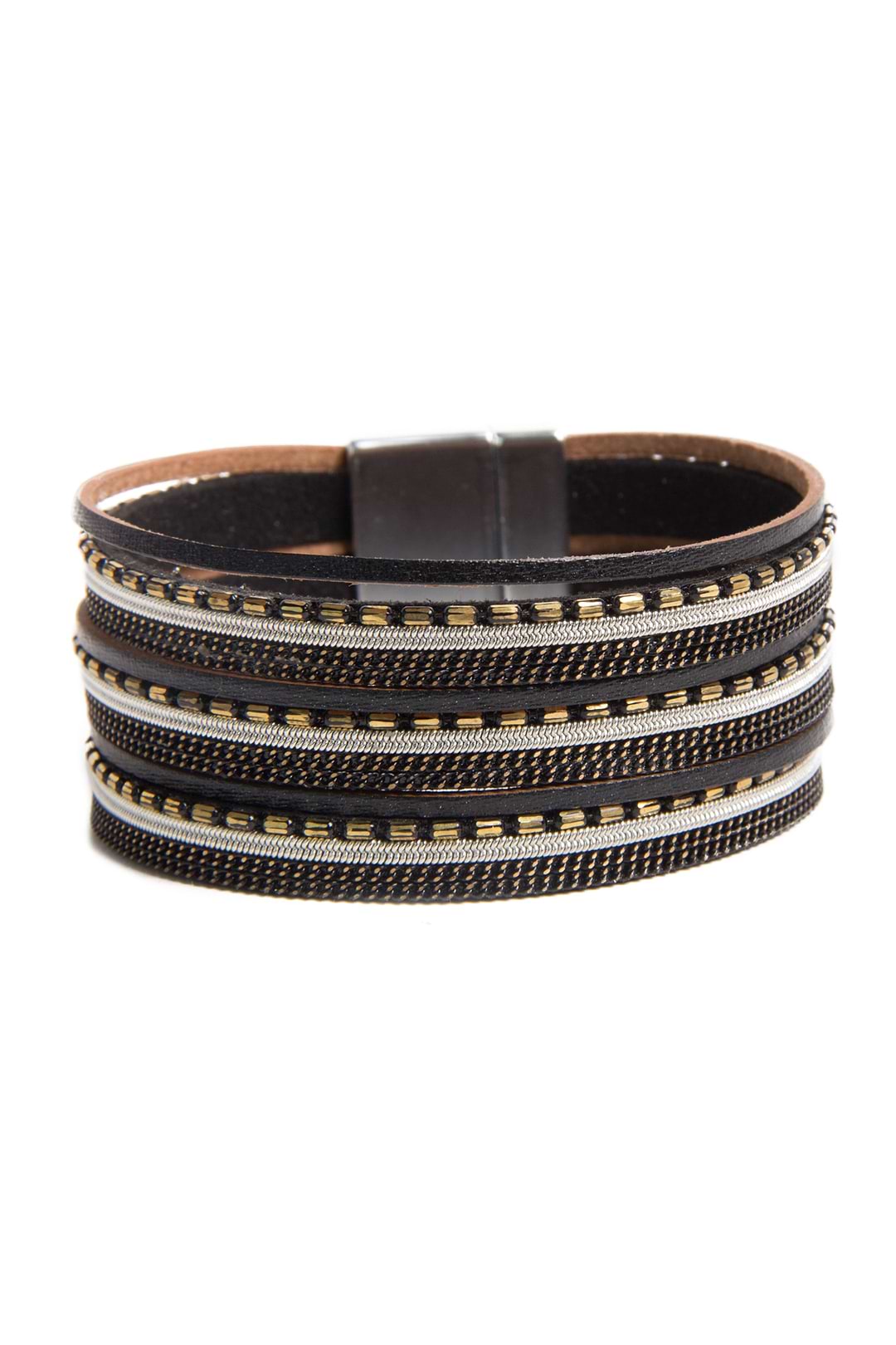 Dionne Multi-Strand Leather Bracelet - Black
