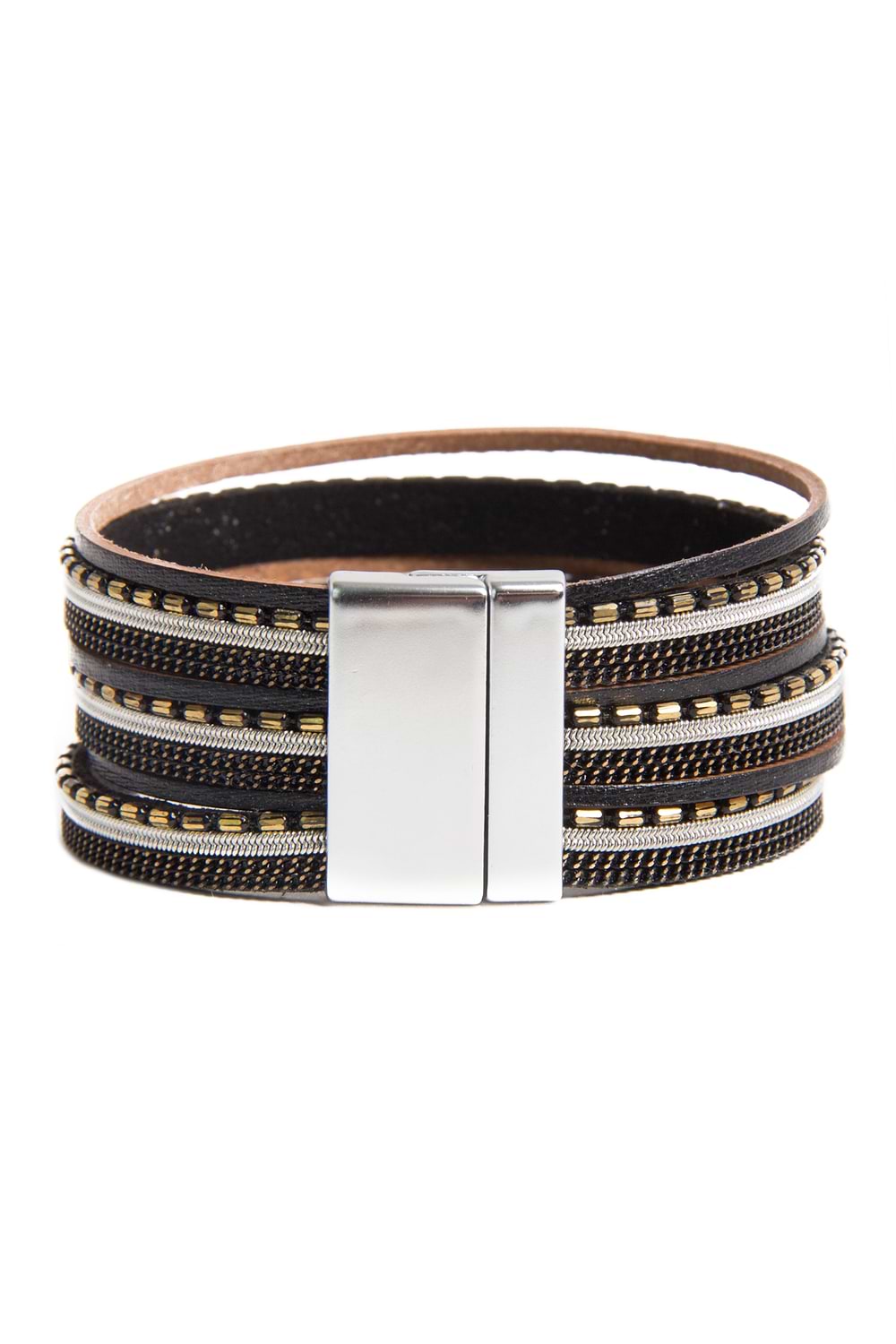 Dionne Multi-Strand Leather Bracelet - Black