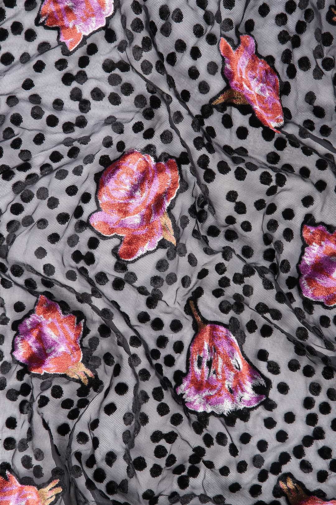Black Velvet Rose Kimono - Black