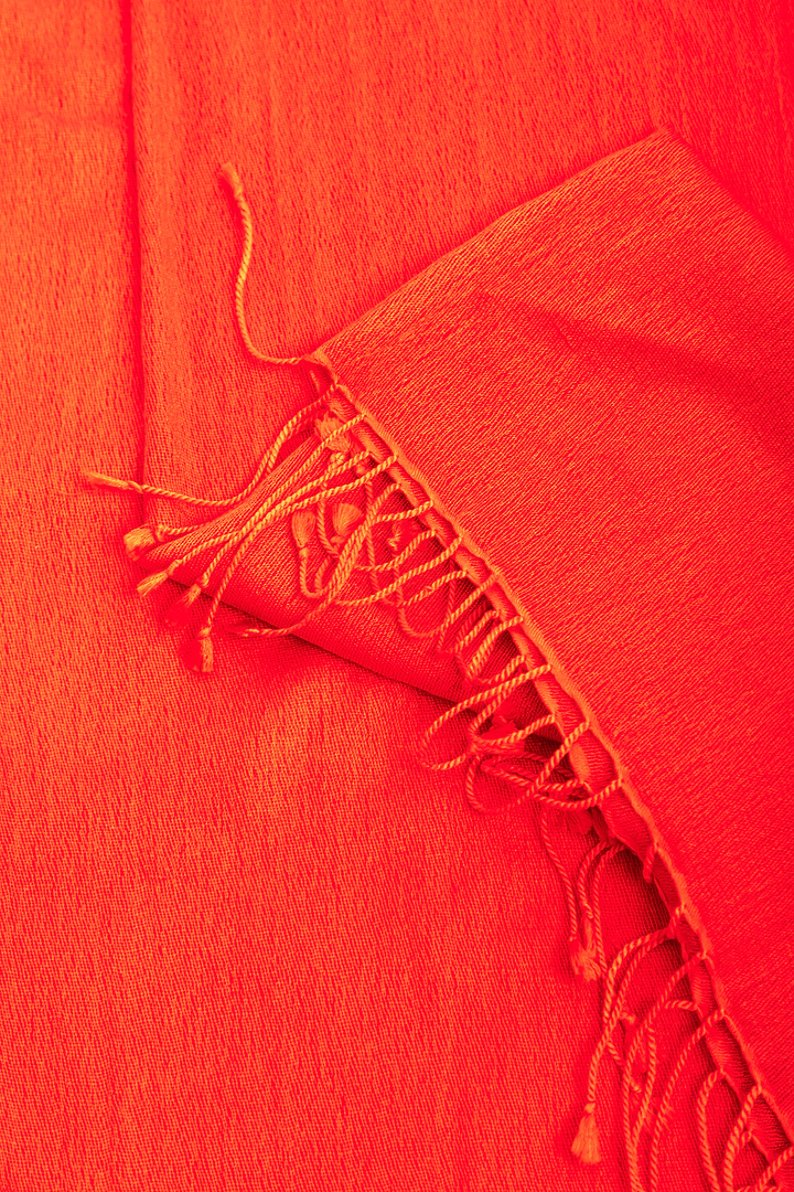 Cashmere Fringe Wrap Scarf Red