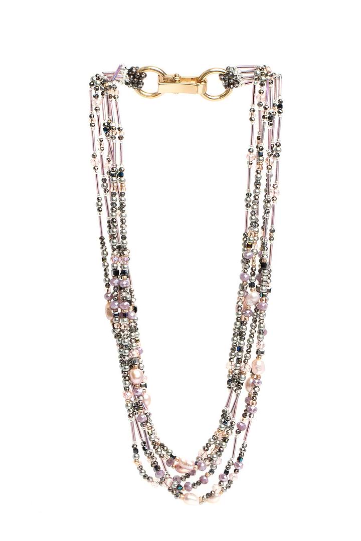 Amethyst Multi Beaded Necklace - Thistle