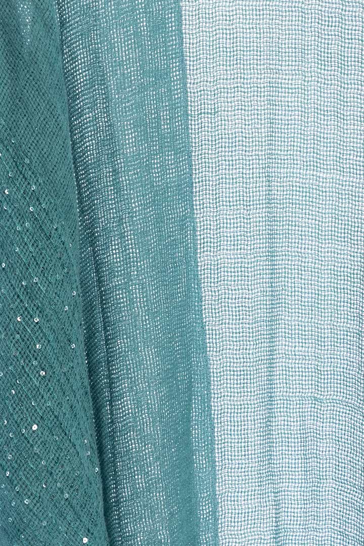 Shimmering Sequin Ruana - Turquoise