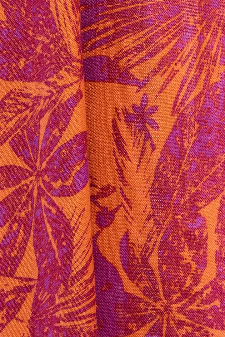 Tropical Print Kimono - Fuchsia