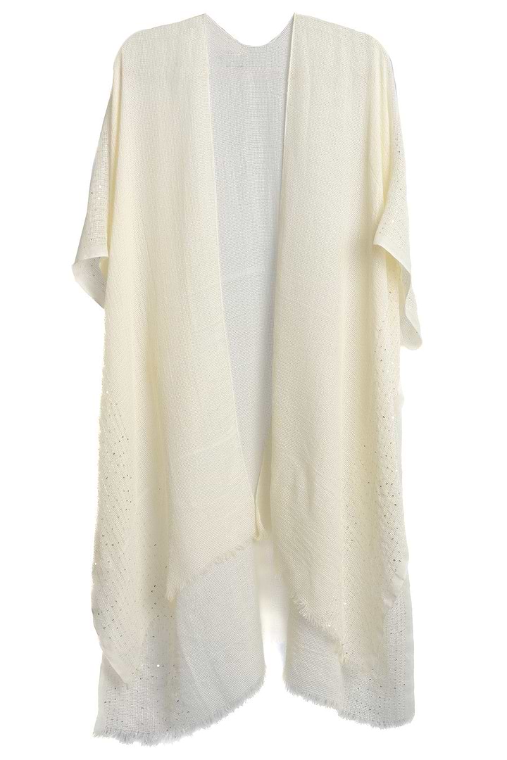 Shimmering Sequin Ruana - Light Yellow