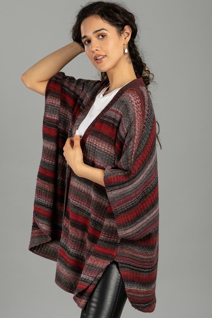 Black Cherry Comfy Cardigan - Firebrick