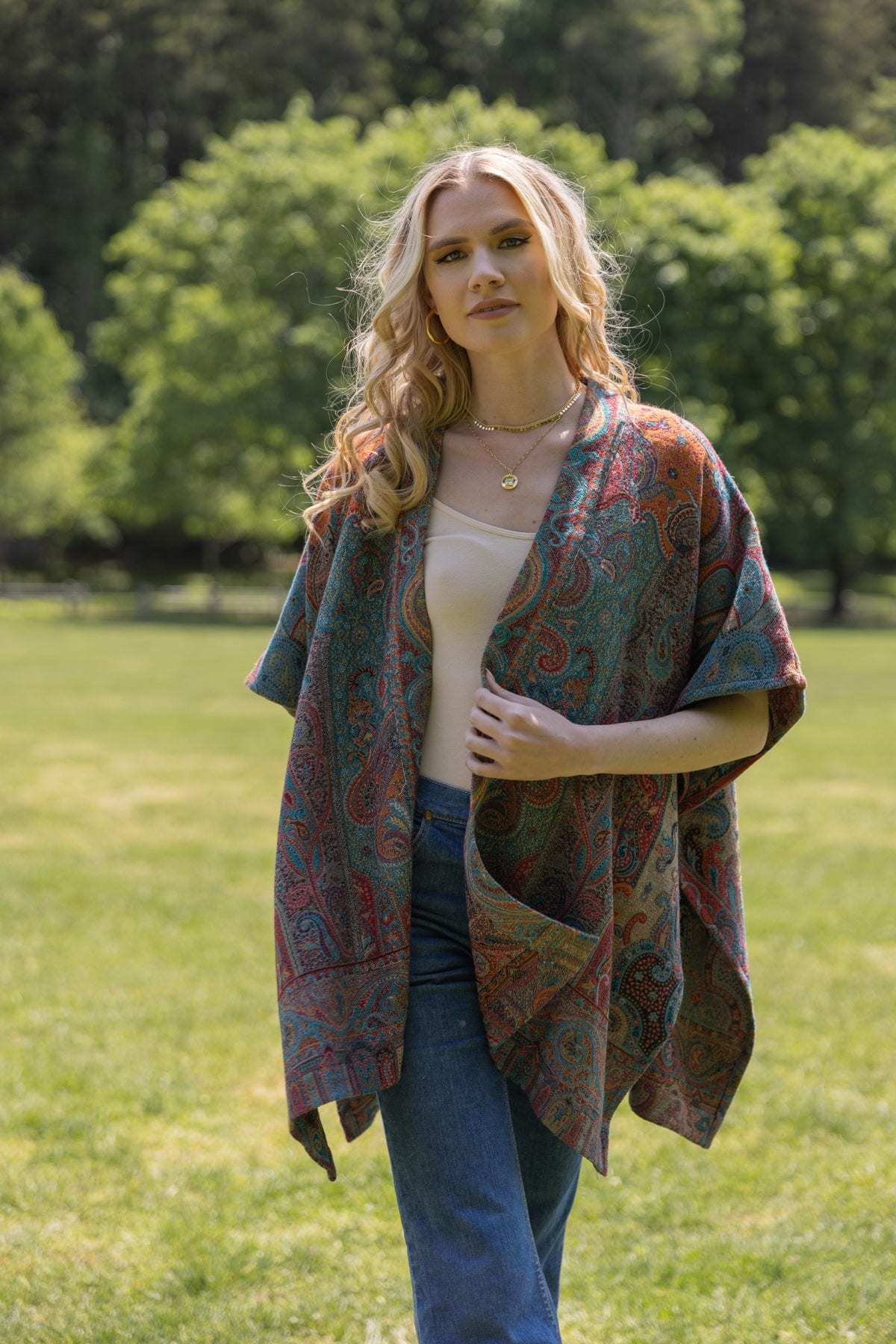 Regal Rococo Poncho - Multi