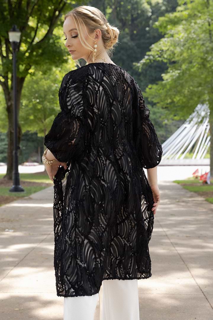 Midi Cutout Duster - Black