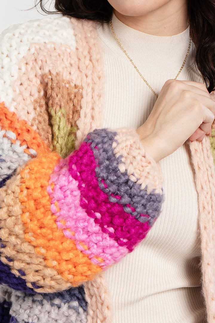 Rainbow Knitted Cardigan - Light Multi