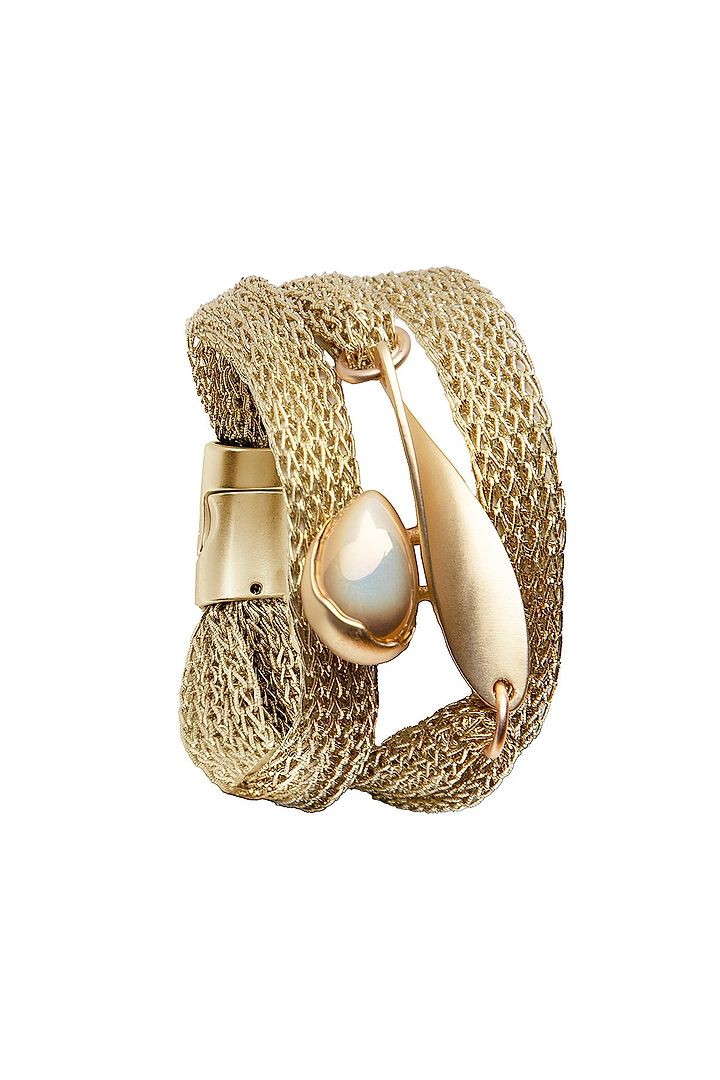 Mesh Twisted Orb Bracelet - Gold