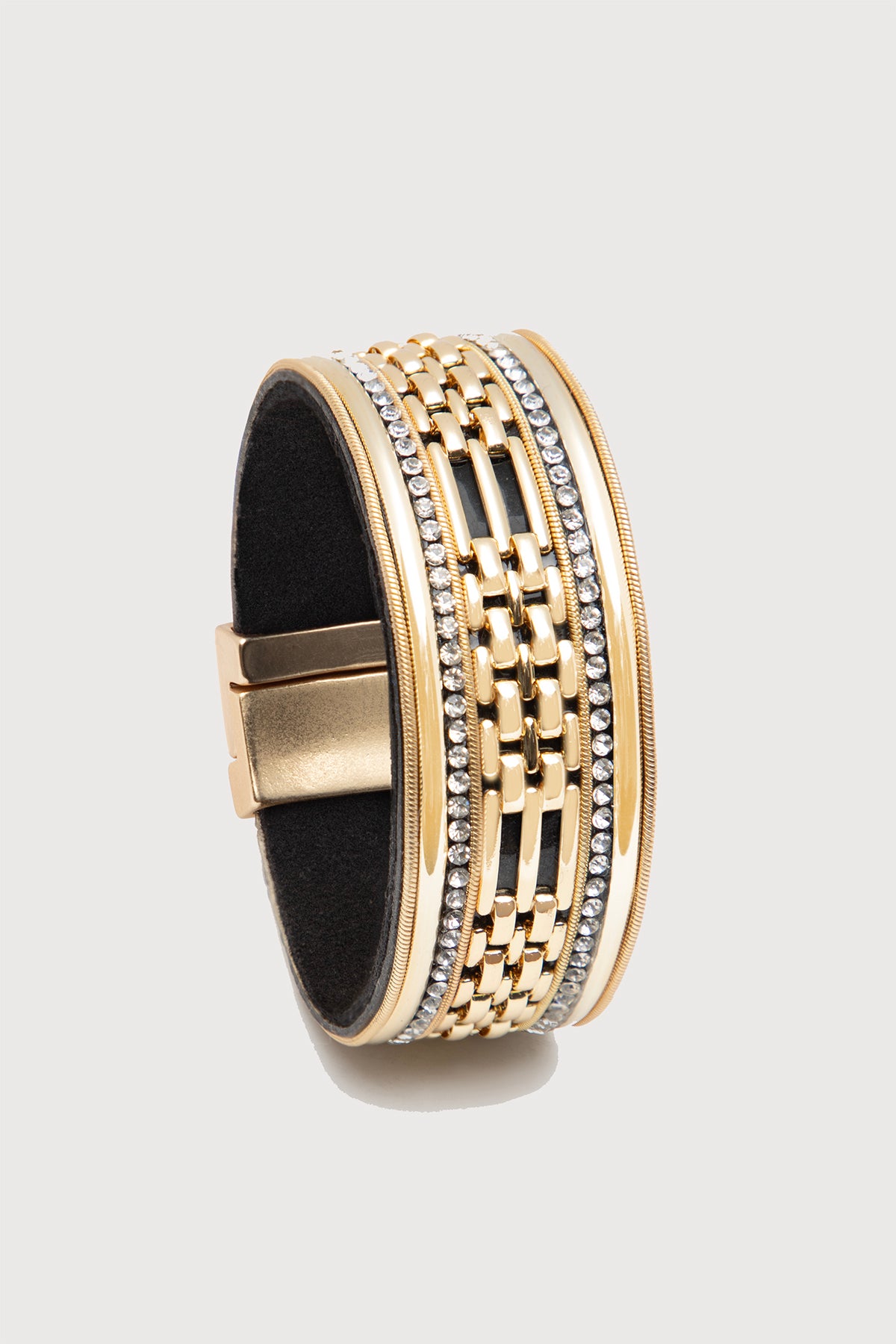 Chain Link Crystal Bracelet - Gold